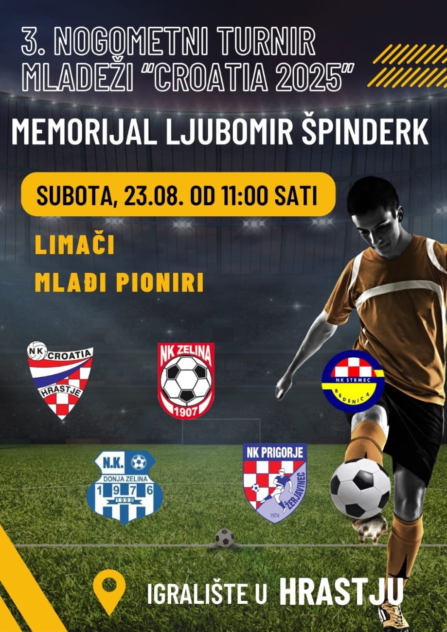 3. nogometni turnir mladeži "CROATIA 2025" - Memorijal Ljubomir Špinderk